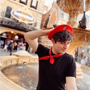 Disney Parks Disney100 Mickey Mouse Red Wool Beret Hat Adult